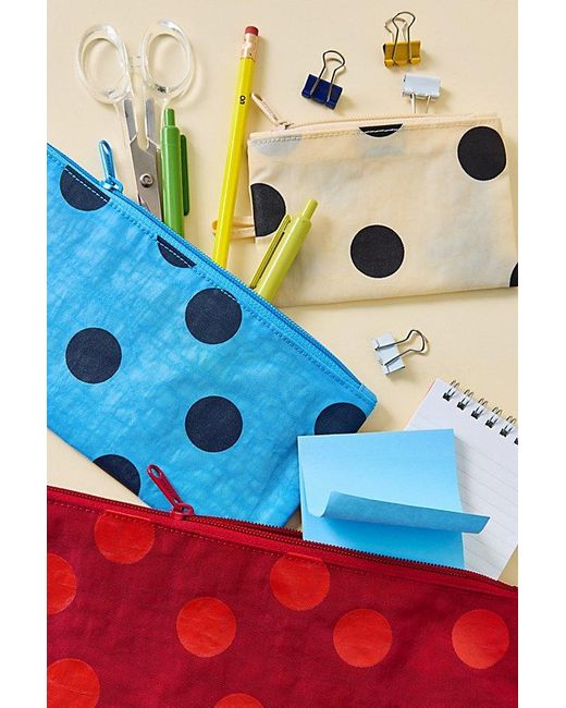 Baggu Blue Flat Pouch Set