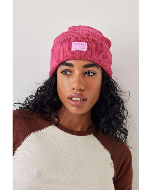 Urban Outfitters Uo - recyceltes strick-beanie in Pink | Lyst DE