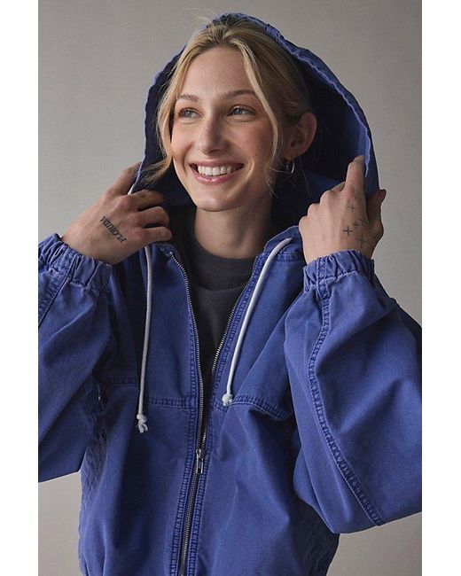BDG Blue Blake Camo Canvas Bomber Jacket