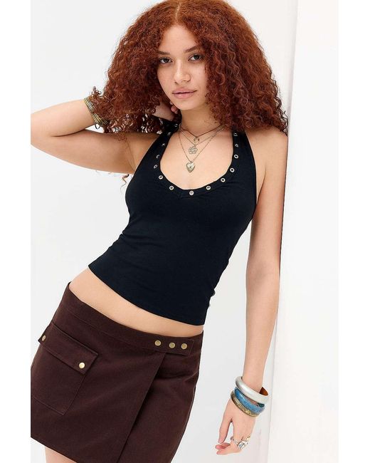 Motel Blue Juno Eyelet Halter Top