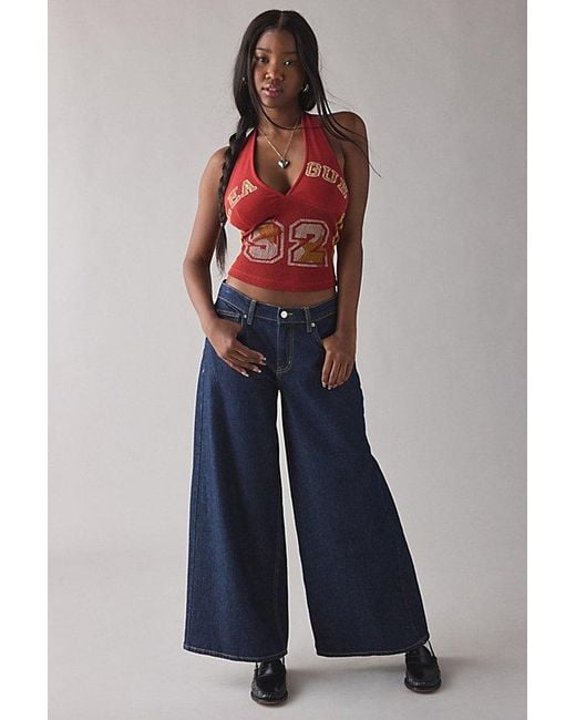 Urban Outfitters Red League 92 Graphic Airtex Mesh Halter Jersey Tank Top