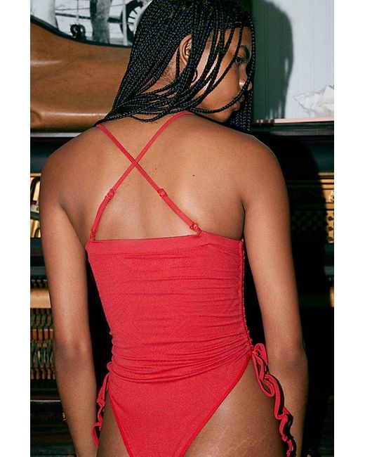 Out From Under Red Rosa Cinched One-Piece Swimsuit
