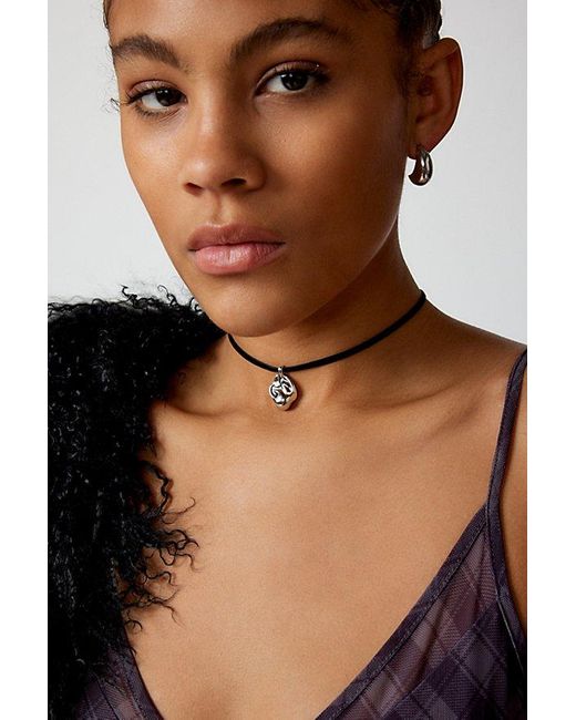 Urban Outfitters Brown Modern Drop Ribbon Wrap Necklace