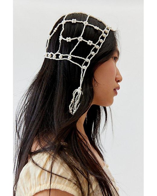 Urban Outfitters Black Pearl Beaded Headpiece