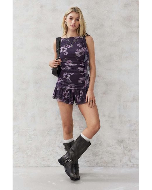 Urban Outfitters Purple Uo Emily Corsage Playsuit