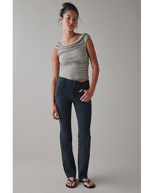 Kimchi Blue Blue All Night Low-Rise Straight Leg Trouser Pant