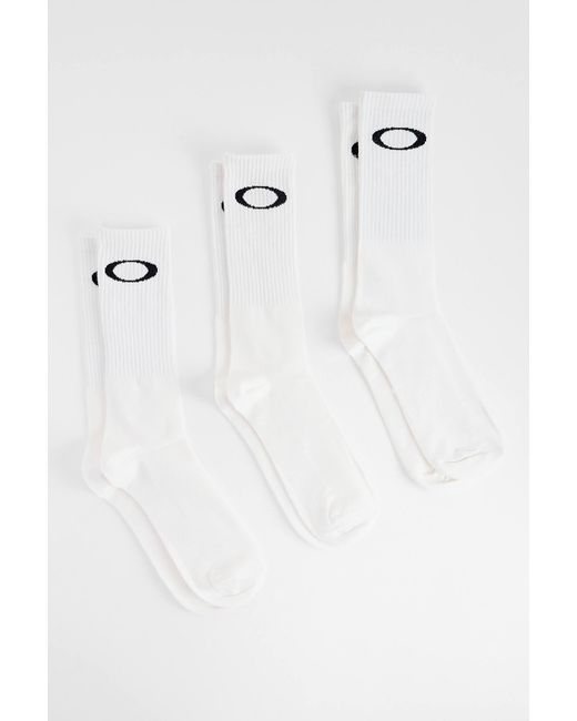 Oakley White Ellipse Crew Socks 3-pack for men