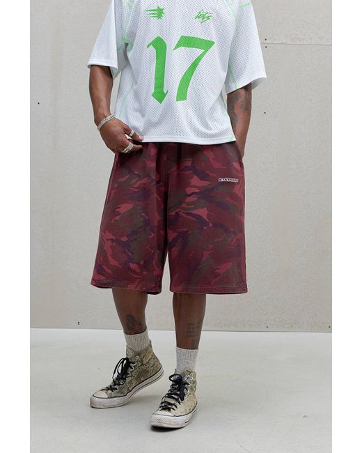 iets frans Red Harri Camo Jogger Shorts for men
