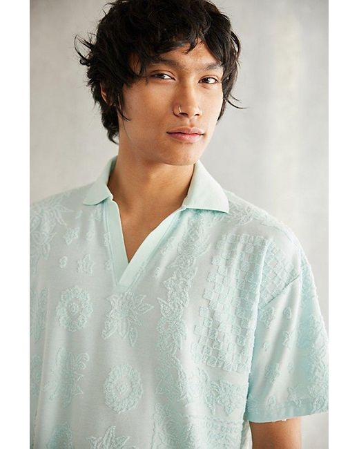 Standard Cloth Green Foundation Terry Polo Shirt Top for men