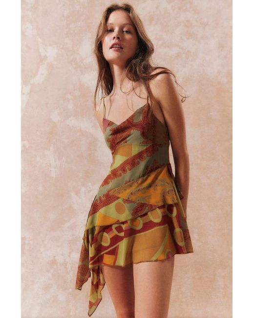 angie chiffon asymmetrical mini dress Kimchi Blue Angie Chiffon Asymmetrical Mini Dress