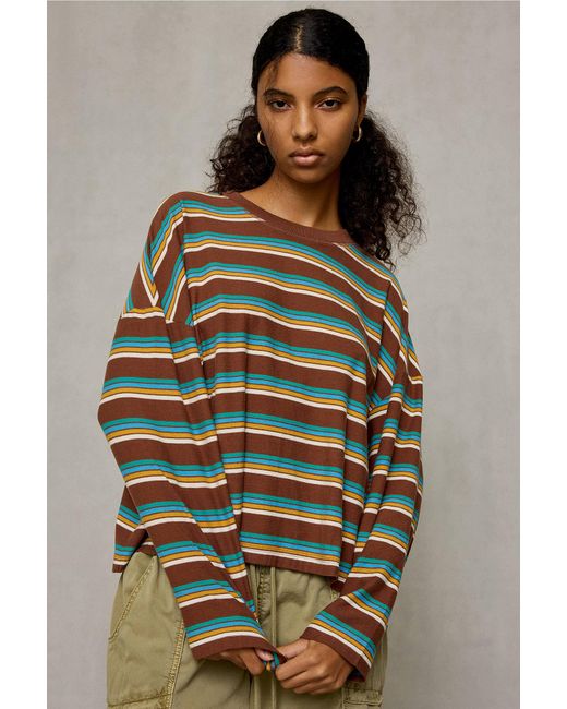 BDG Brown Spill The Tee Boxy Long Sleeve T-shirt