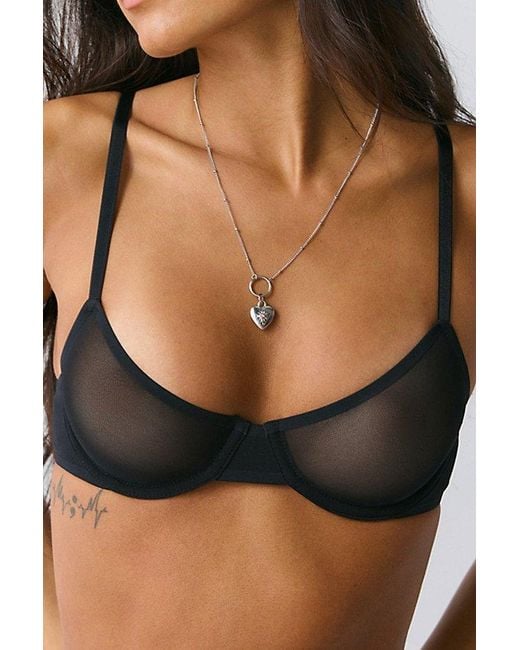 Out From Under Black Isabelle Mesh Underwire Plunge Bra