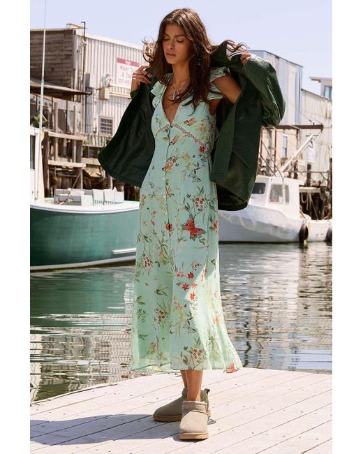 Kimchi Blue Green Manic Pixie Midi Dress