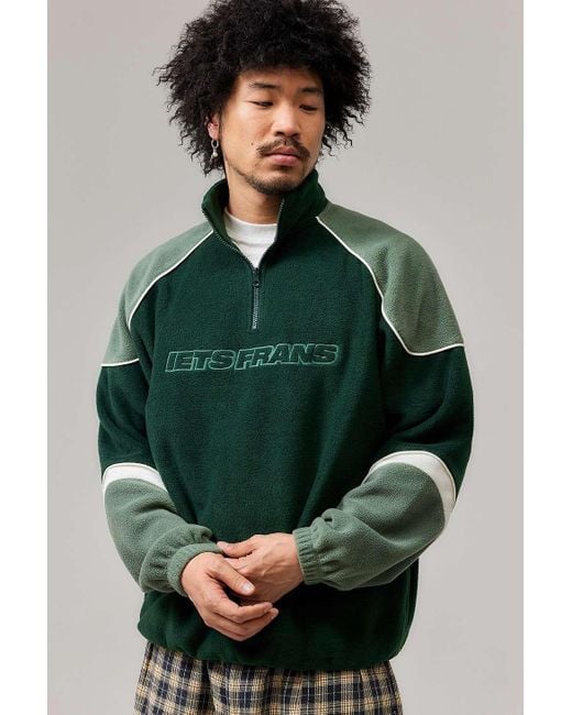 iets frans Green Tonal Panelled Fleece for men
