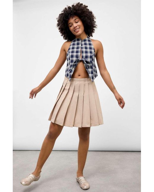 Lioness Blue Butterfly Check Tie Top