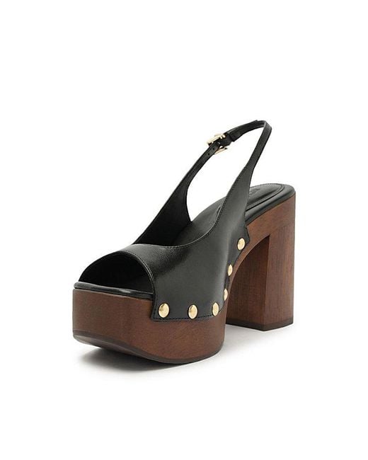 SCHUTZ SHOES Black Rose Sling Clog Sandal