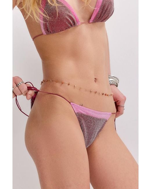 Out From Under Pink Double Layer Lurex Bikini Bottoms