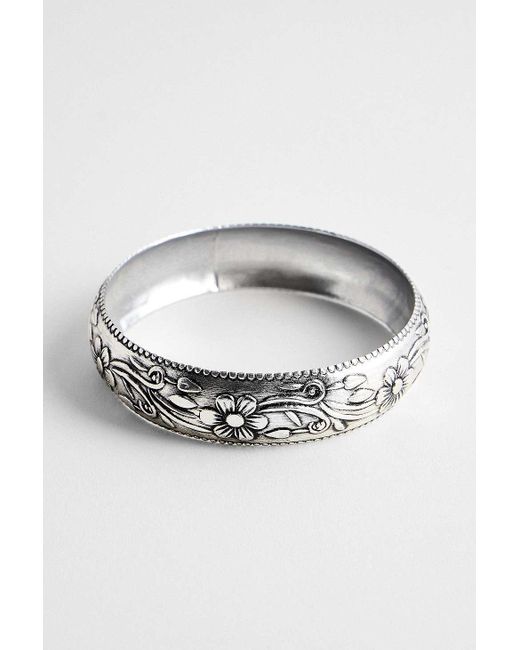 Silence + Noise Brown Silence + Noise Floral Etched Bangle