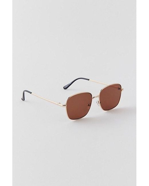 Urban Outfitters Brown Uo Essential Metal Square Sunglasses