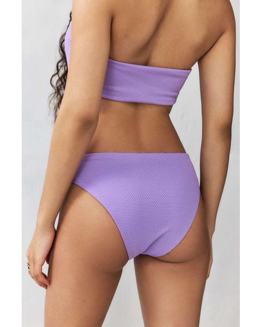 Daisy Street Purple Textured Bikini Bottoms