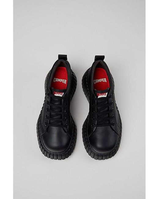 Camper Black Pix Bcn Leather Lace Up Shoe