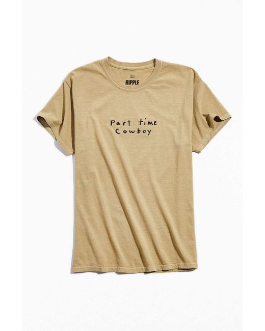 Urban Outfitters Natural Part Time Cowboy Pigment Dye Tee for men