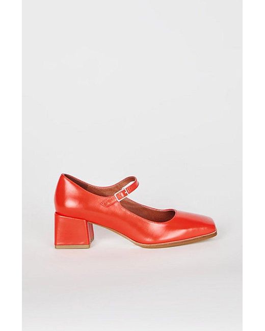 INTENTIONALLY ______ Red Christopher Leather Mary Jane Heel