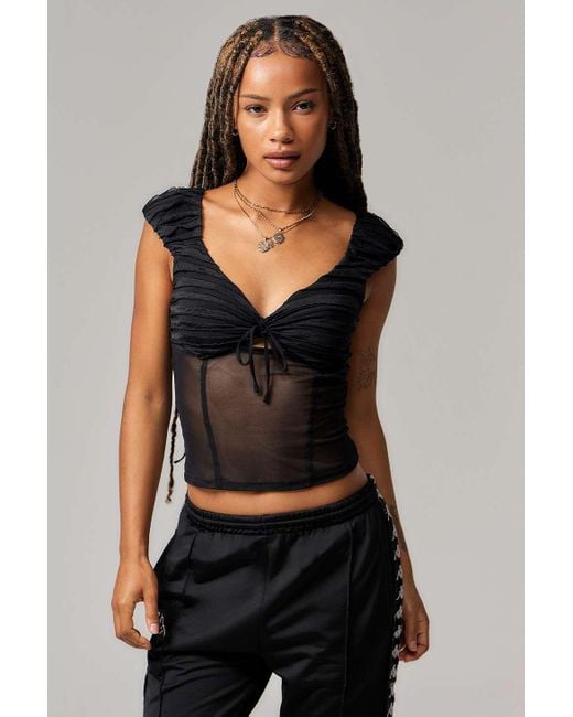 Kimchi Blue Black Dalilah Mesh Blouse