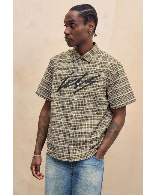 iets frans Natural Brown Check Shirt for men