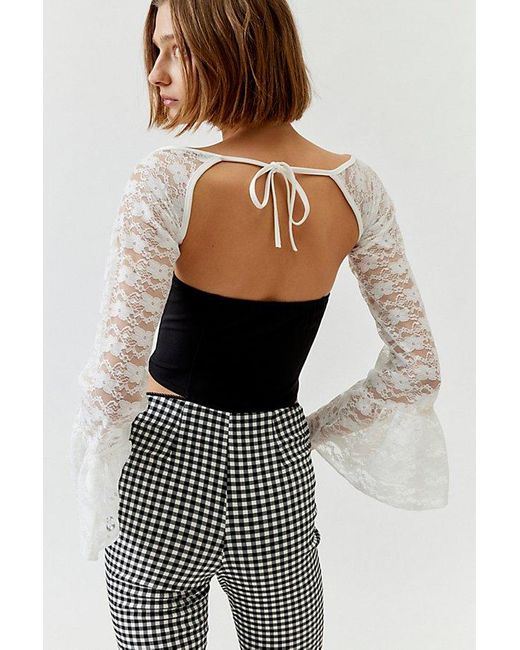 Urban Outfitters White Lace Cropped Shrug Cardigan