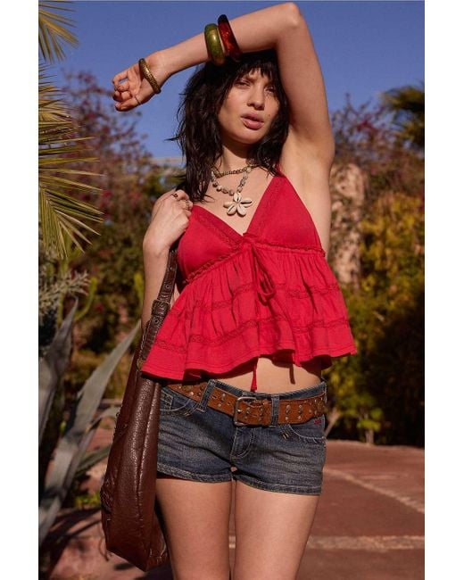 Kimchi Blue Red Nia Babydoll Top