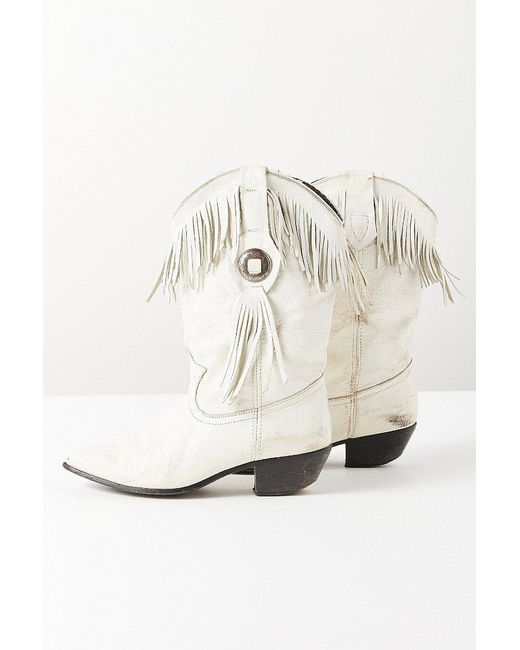Urban Outfitters Vintage White Fringe Cowboy Boot | Lyst