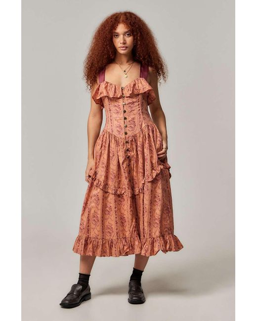 Kimchi Blue Pink Kirsten Midi Dress