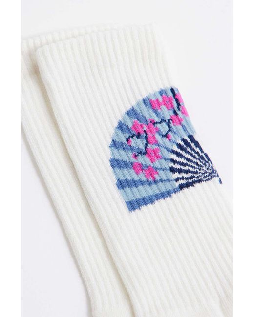 Urban Outfitters Blue Uo Japanese Fan Socks for men