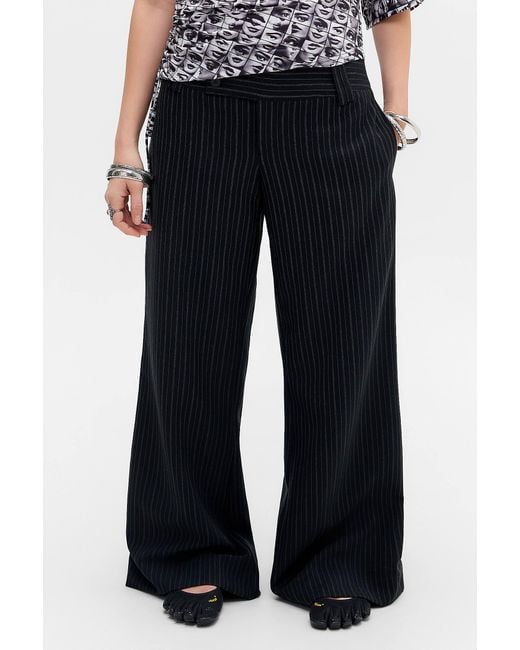 Urban Outfitters Blue Uo Charlie Low Rise Flared Trousers