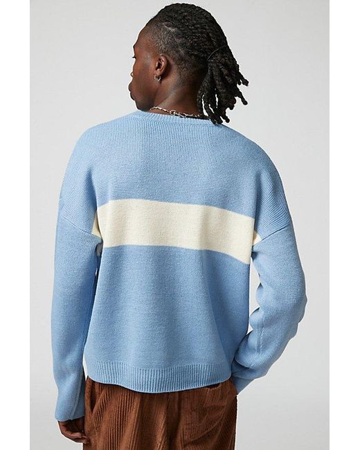Urban Outfitters Gray Uo Shimmer Stripe Crew Neck Sweater for men