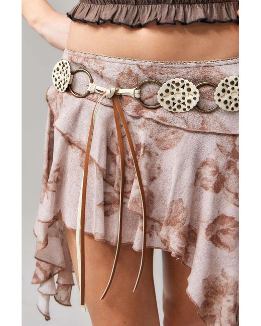 Urban Outfitters Brown Uo Floral Concho Belt