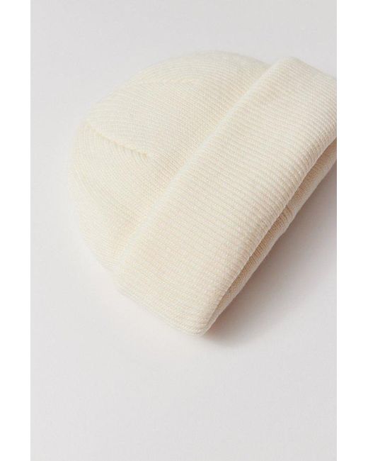 Urban Outfitters Natural Uo Short Roll Knit Beanie for men