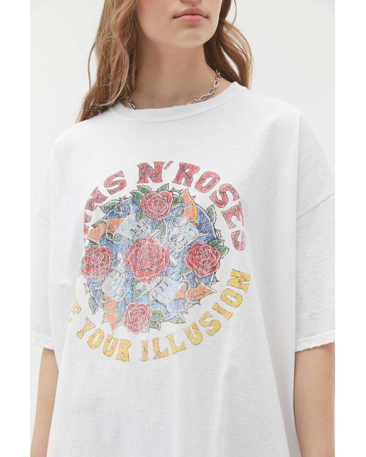 Urban Outfitters White Guns N' Roses Use Your Illusion T-shirt Dress