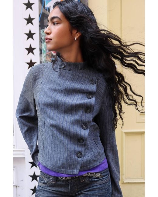 Urban Outfitters Blue Uo Rita Folded Jacket