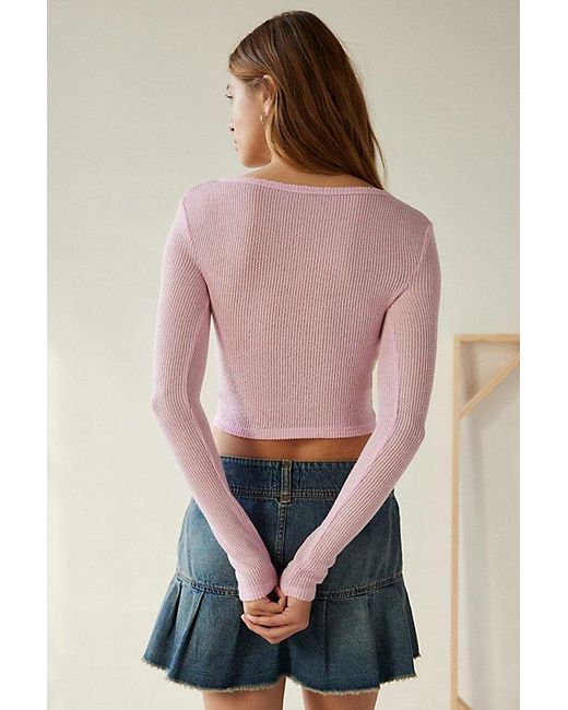 Out From Under Pink Lias Notch Neck Top