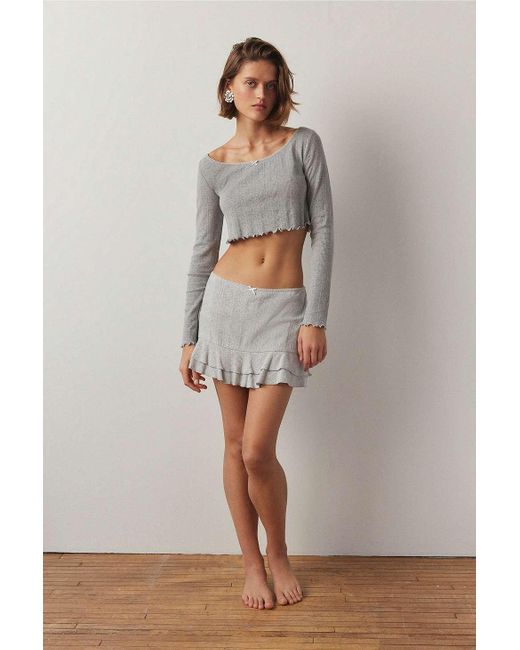Out From Under Gray Sleepless Nights Pointelle Top