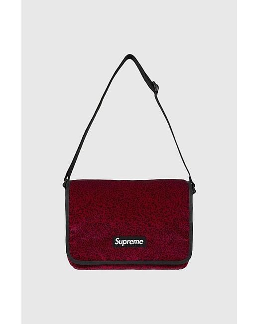 Supreme Velvet Small Messenger Bag in Red for Men | Lyst