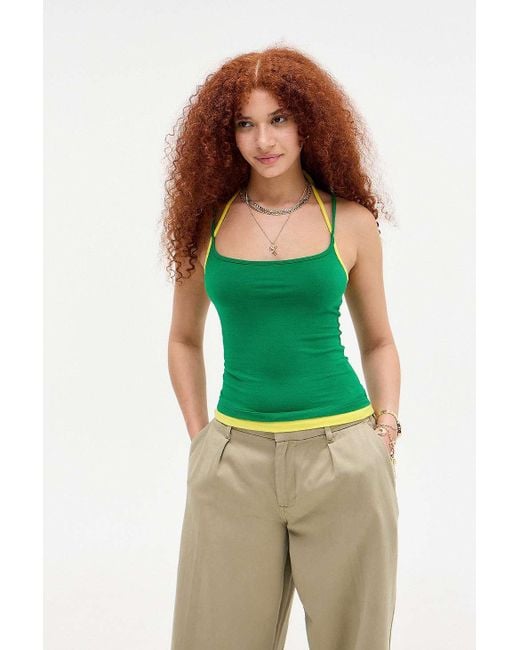 Urban Outfitters Green Uo Layered Cami