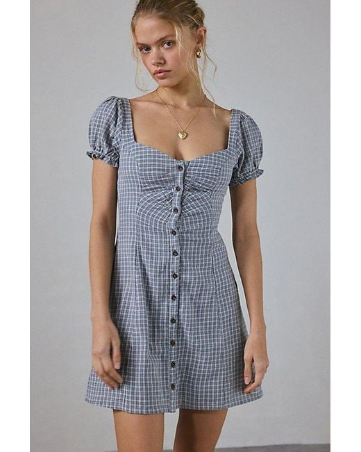 long sleeve mini leather dress Sangria Faux Leather Button Up Puff Sleeve Mini Dress
