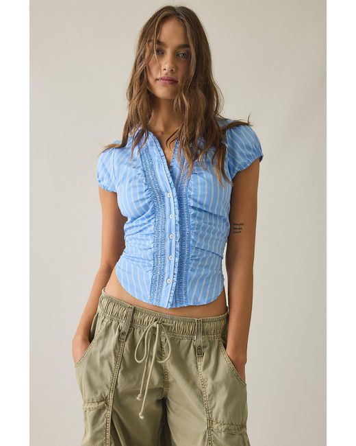 BDG Blue Bryn Button-down Utility Shirt