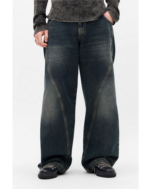 BDG Blue Neo Green Tint Twist Jeans for men