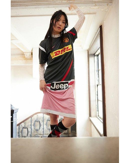 Urban Renewal Multicolor Remade Spliced Soccer Jersey Midi Dress