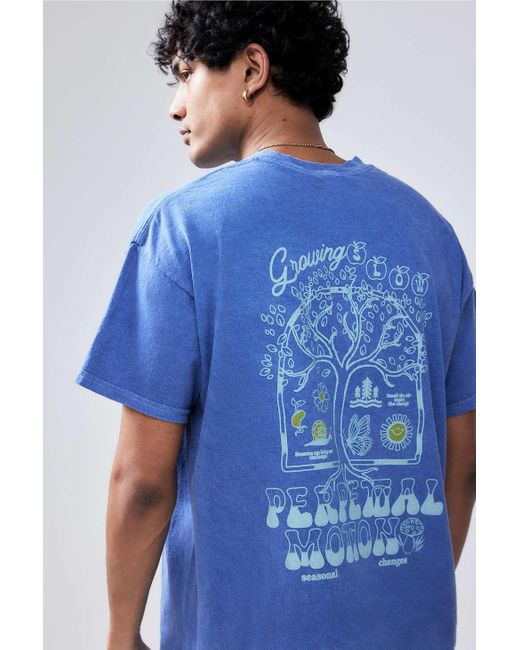 Urban Outfitters Blue Uo Navy Perpetual Motion T-shirt for men