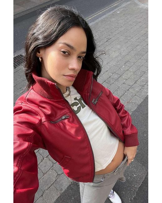 BDG Red Ronnie Faux Leather Jacket